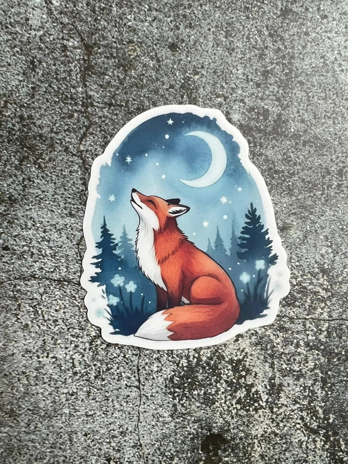 Fuchs Sticker – Fuchs unterm Mond - luminajoy.shop