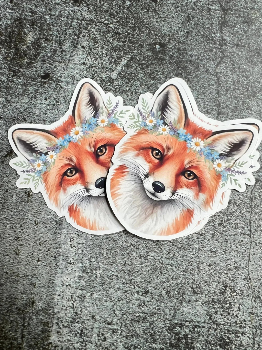 Fuchs Sticker – Aquarell Fuchs mit Blumenkranz - luminajoy.shop