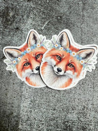 Fuchs Sticker – Aquarell Fuchs mit Blumenkranz - luminajoy.shop