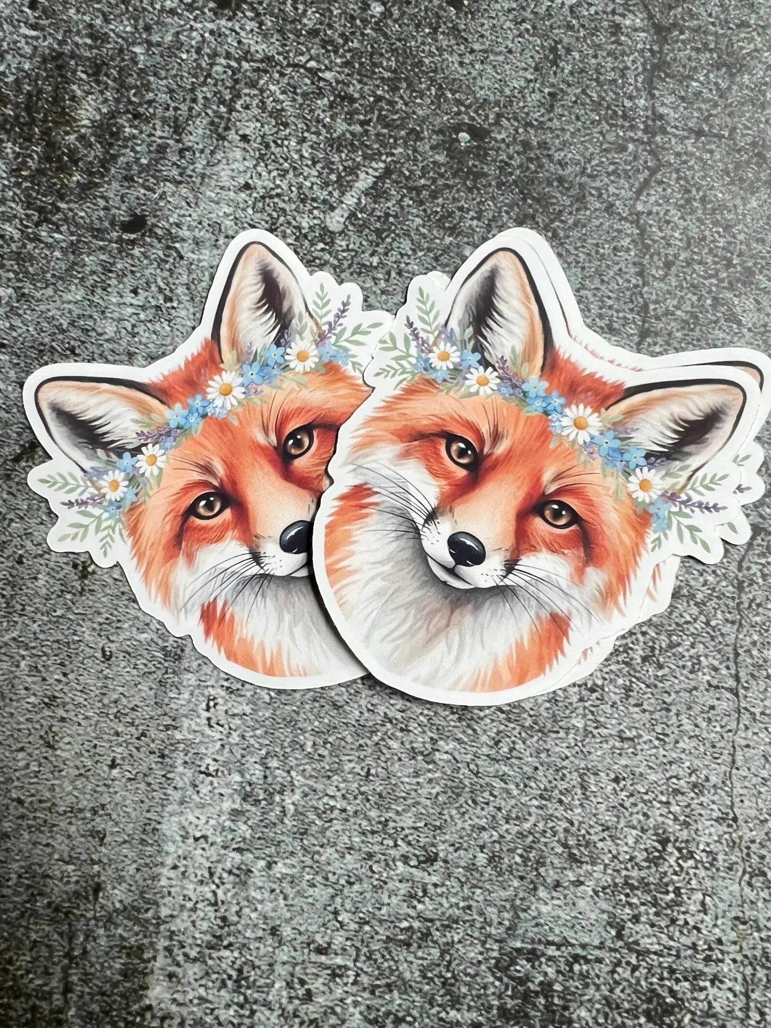 Fuchs Sticker – Aquarell Fuchs mit Blumenkranz - luminajoy.shop