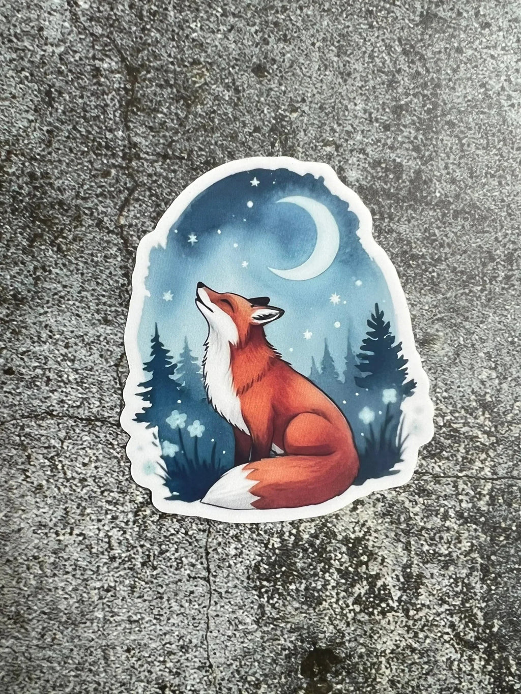 Fuchs Sticker – Fuchs unterm Mond - luminajoy.shop