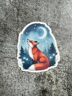 Fuchs Sticker – Fuchs unterm Mond - luminajoy.shop