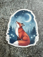 Fuchs Sticker – Fuchs unterm Mond - luminajoy.shop