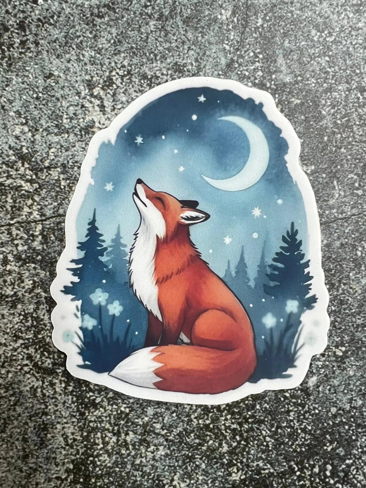 Fuchs Sticker – Fuchs unterm Mond - luminajoy.shop