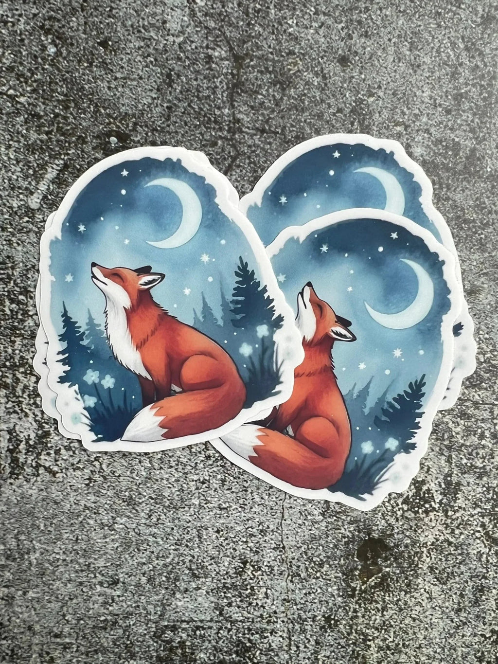 Fuchs Sticker – Fuchs unterm Mond - luminajoy.shop